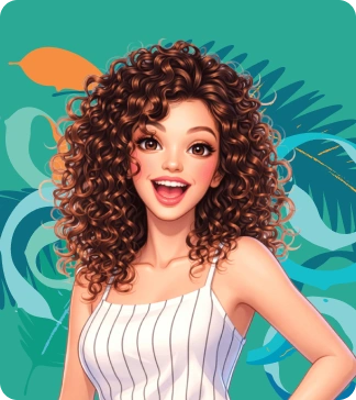 cabelo cacheado fundo com detalhe
