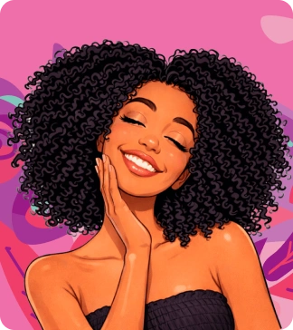 cabelo crespo fundo com detalhe
