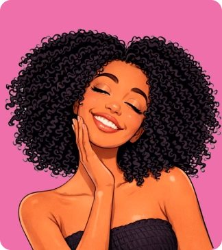 cabelo crespo fundo rosa