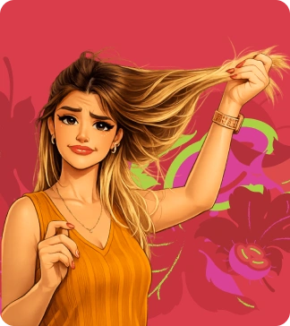 cabelo quebradiço fundo colorido